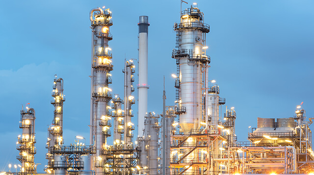 Petrochemical plant in morning light 640x360